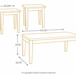 Ashley Furniture Tables Theo - Warm Brown - Occasional Table Set (3/cn)