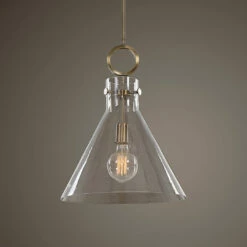 Uttermost Imbuto Funnel Glass 1 Light Pendant