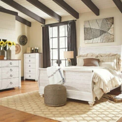 Signature Design By Ashley® Beds Willowton - Attractive - Sleigh Bed