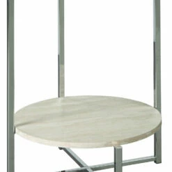 Ashley Furniture Bodalli - Ivory/chrome - Round End Table
