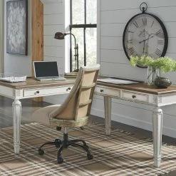Ashley Furniture Realyn - White/brown - Home Office Desk Return