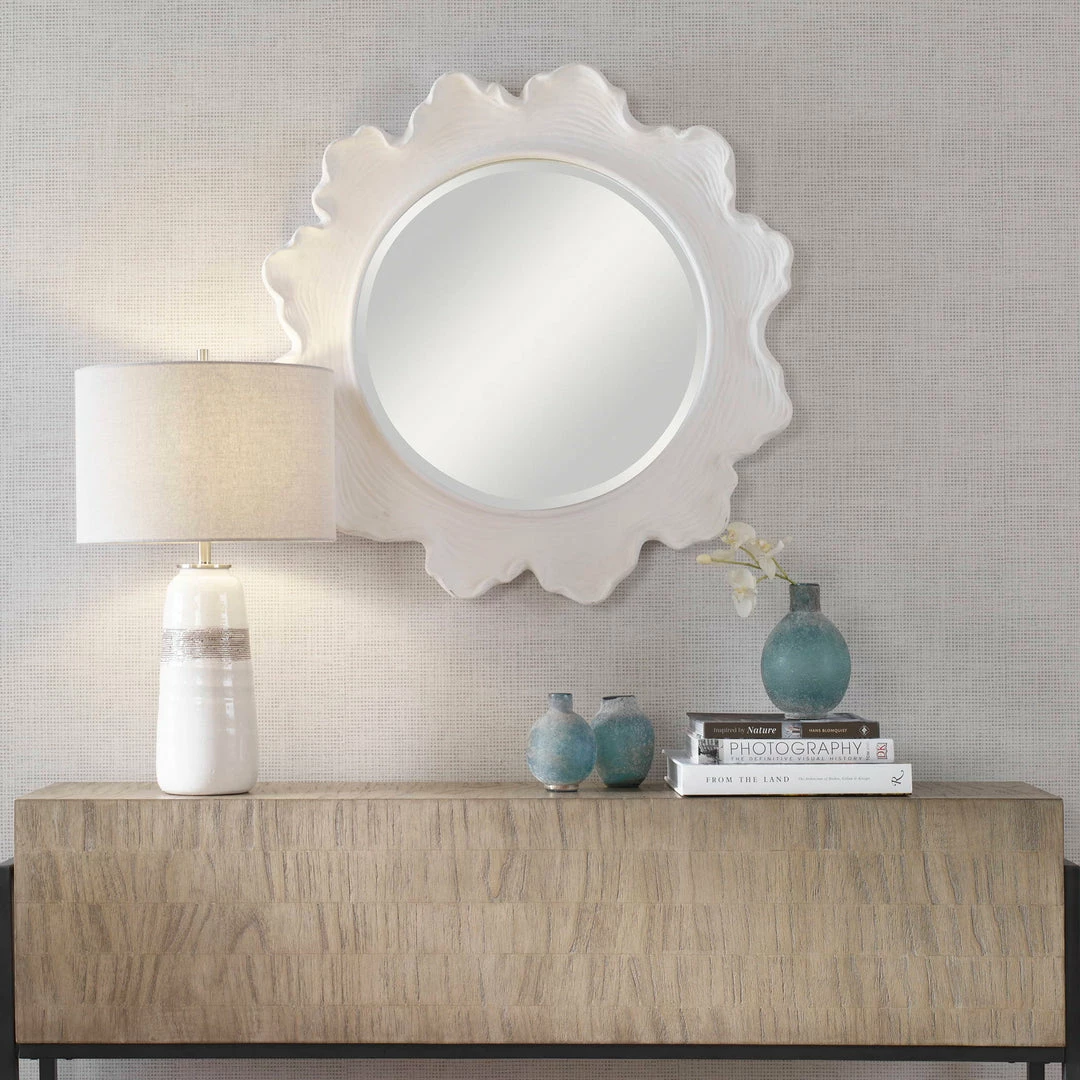 Budget 😉 Uttermost Sea Coral White Round Mirror 🛒 5 Uttermost Sea Coral White Round Mirror