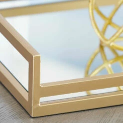 Ashley Furniture Derex - Gold Finish - Tray Table Decor