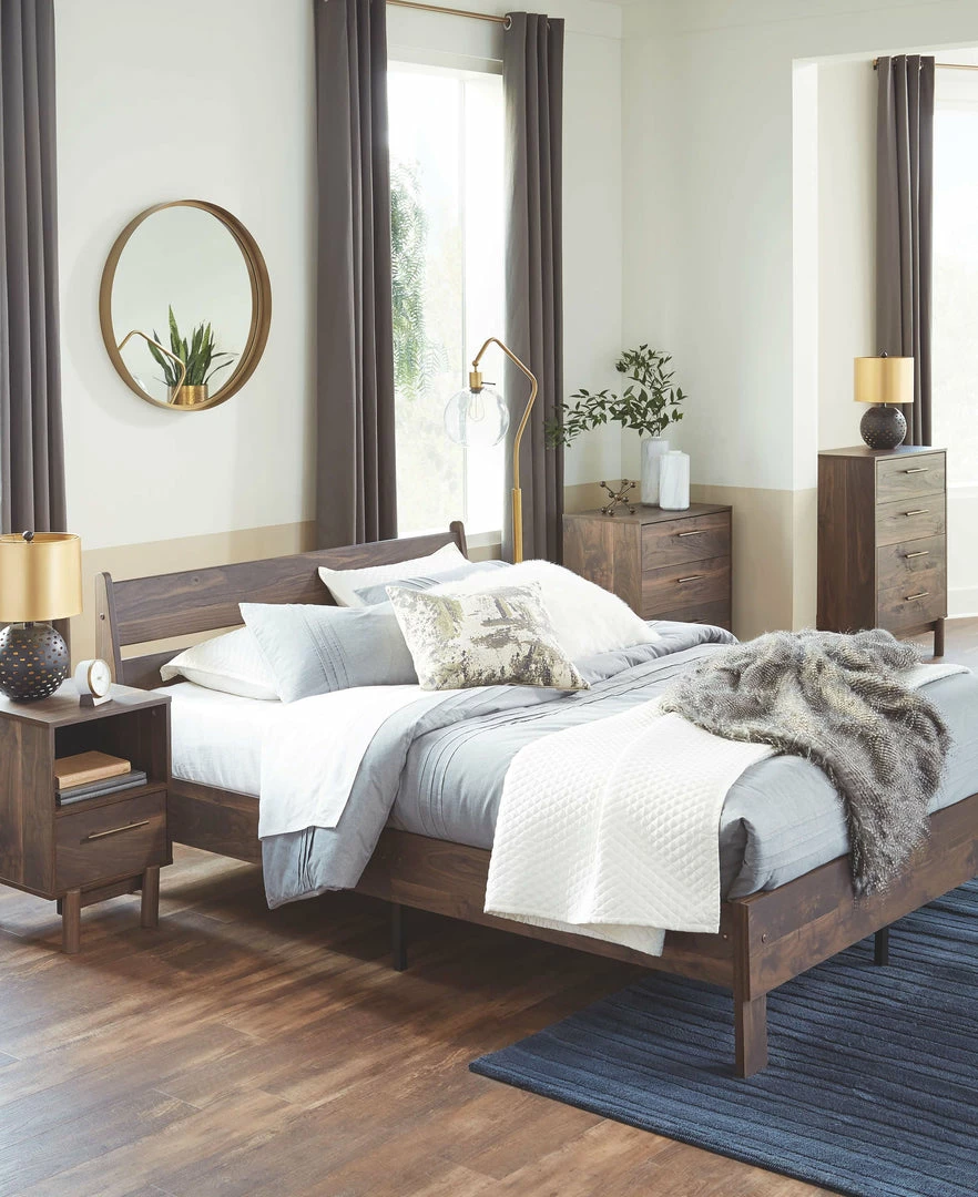 New 🥰 Signature Design By Ashley® Calverson - Mocha - Queen Panel Platform Bed 🔔 7 Signature Design By Ashley® Calverson - Mocha - Queen Panel Platform Bed