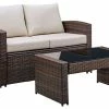 Ashley Furniture Outdoor Sets East - Dark Brown - Loveseat W/table (2/cn)