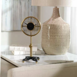 Accessories Uttermost Gio Brass Table Clock