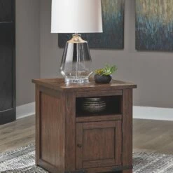 Ashley Furniture Budmore - Brown Dark - Rectangular End Table