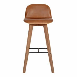Moe's Home Collection Napoli Leather Barstool Tan