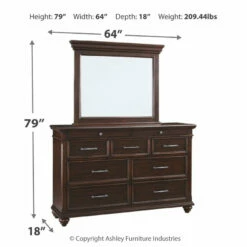 Ashley Furniture Dressers Brynhurst - Dark Ultimate Best In Class Dresser, Mirror