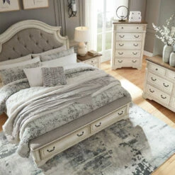 Signature Design By Ashley® Bedroom Sets Realyn - Two-tone - Dresser, Mirror, Upholstered Bed