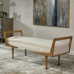 Wholesale ✔️ Uttermost Waylon Modern Ivory Bench 💯 11 Uttermost Waylon Modern Ivory Bench