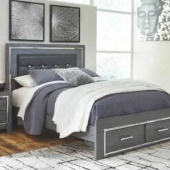 Signature Design By Ashley® Beds Lodanna - Gray - Platform Bed With 2 Storage Drawers