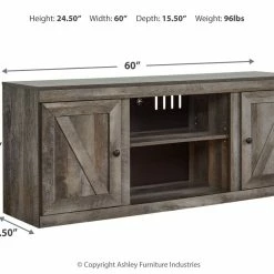Ashley Furniture Wynnlow - Crossbuck - LG TV Stand W/Fireplace Option