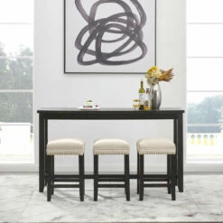 Ashley Furniture Dining Room Sets Anchorville - Dark Brown - Rect Drm Counter Tbl Set(4/cn)