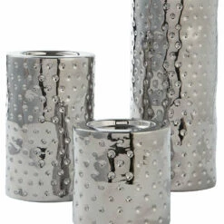 Ashley Furniture Table Decor Marisa - Silver Finish - Candle Holder Set (3/cn)