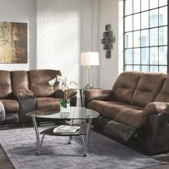 Ashley Furniture Follett - Coffee - Dbl Rec Loveseat W/console