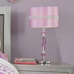Ashley Furniture Nyssa - Purple - Metal Table Lamp (1/cn) Accessories