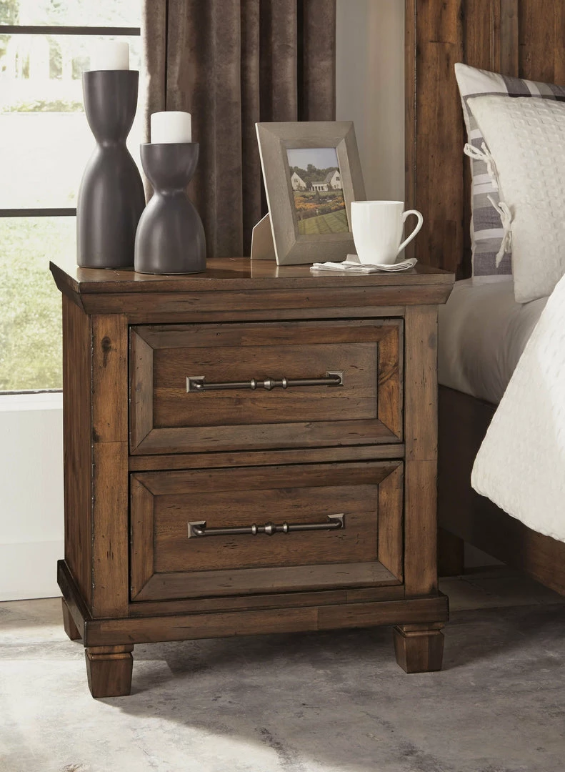 Discount 🥰 Ashley Furniture Royard - Warm Brown - Two Drawer Night Stand 🔔 7 Ashley Furniture Royard - Warm Brown - Two Drawer Night Stand