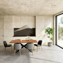 Outlet 💯 Moe's Home Collection Tables Oslo Dining Table Walnut 😉 7 Moe's Home Collection Tables Oslo Dining Table Walnut