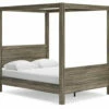 Signature Design By Ashley® Shallifer - Brown - Queen Canopy Bed Beds