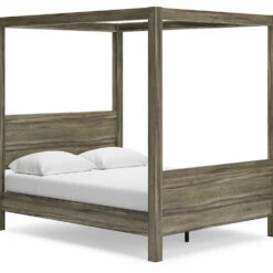 Signature Design By Ashley® Shallifer - Brown - Queen Canopy Bed Beds