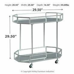 Ashley Furniture Kadinburg - Silver Finish - Bar Cart