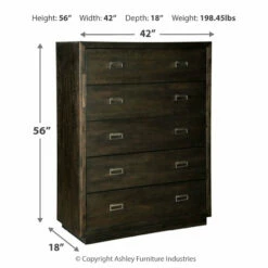 Best Pirce 🥰 Ashley Furniture Hyndell - Dark Brown - Five Drawer Chest ⌛ 12 Ashley Furniture Hyndell - Dark Brown - Five Drawer Chest