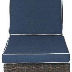 Ashley Furniture Chairs Grasson - Brown/blue - Chaise Lounge With Cushion