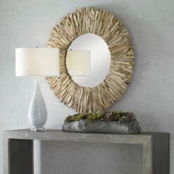Uttermost Teak Branch Bleached Round Mirror Accessories