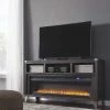 Signature Design By Ashley® Todoe - Gray - 2 Pc. - 65" Tv Stand With Wide Fireplace Insert