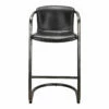 Moe's Home Collection Stools Freeman Barstool Onyx Black Leather -m2