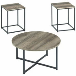 Ashley Furniture Wadeworth - Brown / Beige - Occasional Table Set (3/cn)