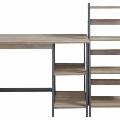 Ashley Furniture Soho - Light Best Gunmetal - Home Office Desk And Shelf
