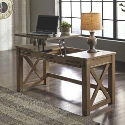 Signature Design By Ashley® Aldwin - Gray - 2 Pc. - Lift Top Desk, Swivel Desk Chair