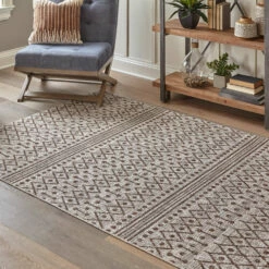 Ashley Furniture Dubot - Tan/brown/white - Medium Rug