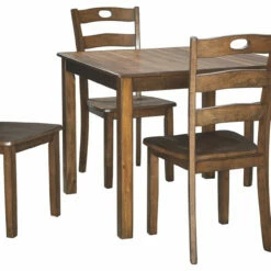 Ashley Furniture Hazelteen - Medium Brown - Square Drm Table Set (5/cn)