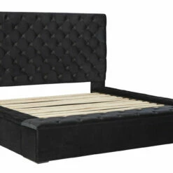Signature Design By Ashley® Beds Lindenfield - Black - Upholstered Bed With Footboard Storage