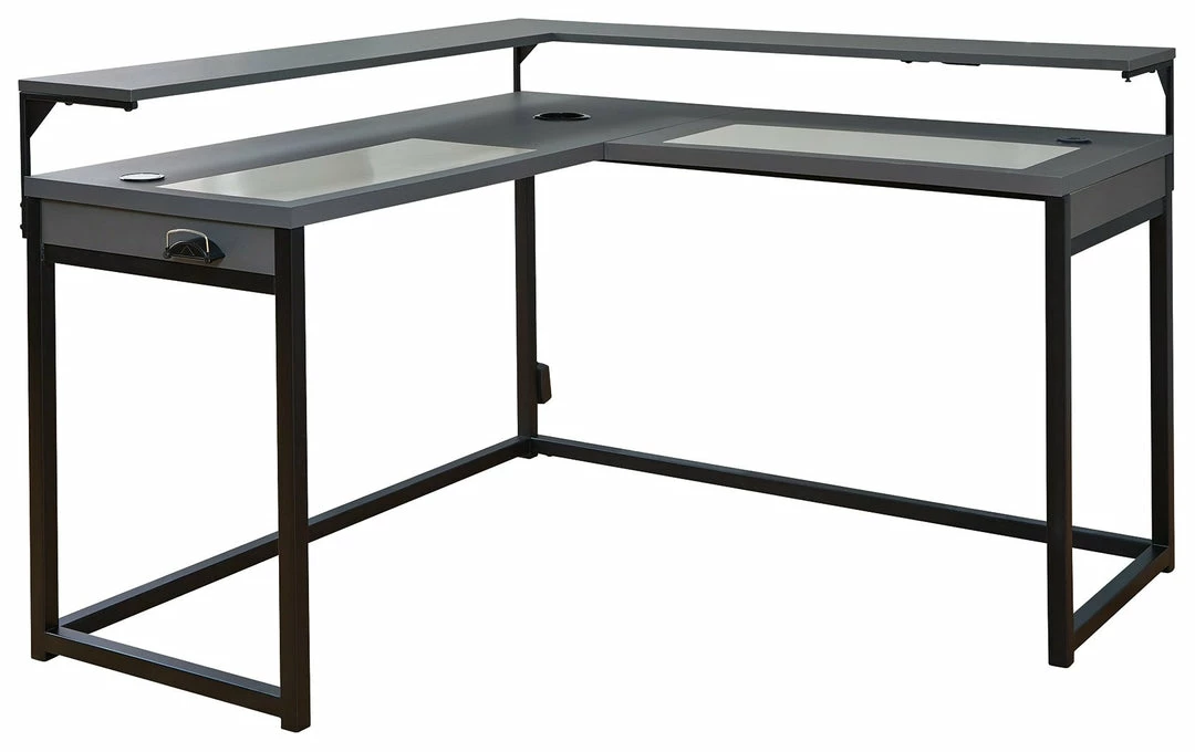 Hot Sale 🛒 Signature Design By Ashley® Desks Lynxtyn - Black / Gray - L-desk 🥰 3 Signature Design By Ashley® Desks Lynxtyn - Black / Gray - L-desk