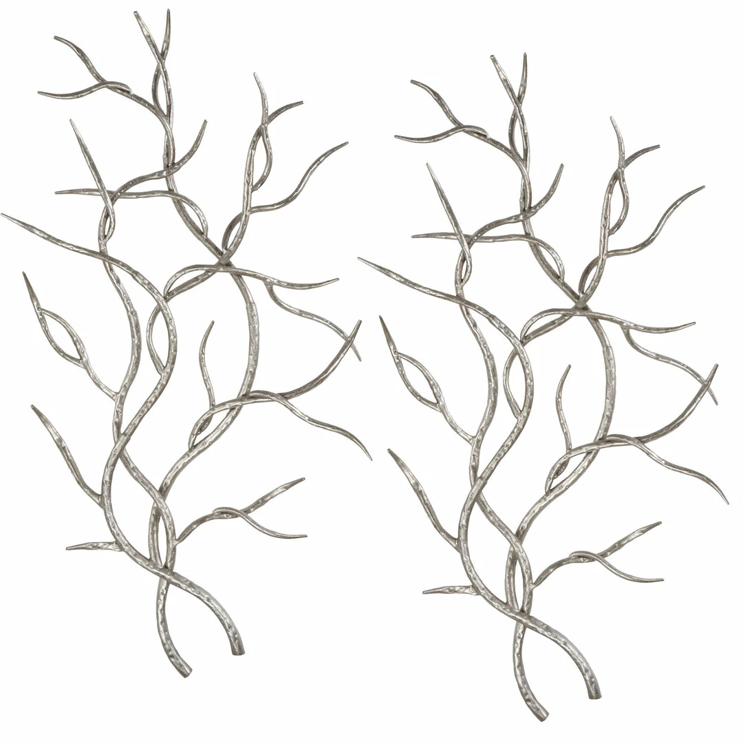 Flash Sale 👍 Accessories Uttermost Silver Branches Wall Art S/2 🧨 3 Accessories Uttermost Silver Branches Wall Art S/2
