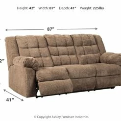 Ashley Furniture Reclining Furniture Workhorse - Cocoa - Reclining Sofa