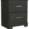 Outlet 👍 Ashley Furniture Nightstands Belachime - Black - Two Drawer Night Stand ⌛ 2 Ashley Furniture Nightstands Belachime - Black - Two Drawer Night Stand