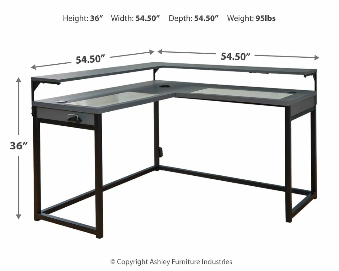 Hot Sale 🛒 Signature Design By Ashley® Desks Lynxtyn - Black / Gray - L-desk 🥰 16 Signature Design By Ashley® Desks Lynxtyn - Black / Gray - L-desk