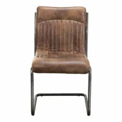 Moe's Home Collection Ansel Dining Chair Grazed Brown Leather-m2