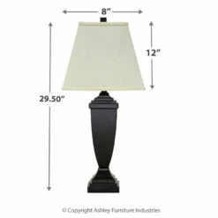Ashley Furniture Accessories Amerigin - Bronze Finish - Poly Table Lamp (2/CN)