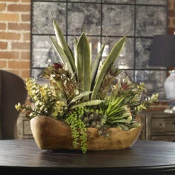 Accessories Uttermost Salar Succulents In Teak Bowl
