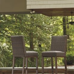 Signature Design By Ashley® Paradise Trail - Ultimate Best In Class Fire Pit Table, 6 Barstools