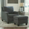 Signature Design By Ashley® Chair & Ottoman Sets Bayonne - Charcoal - 2 Pc. - Chair, Ottoman