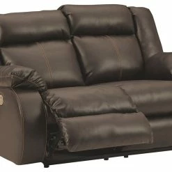 Ashley Furniture Denoron - Chocolate - Reclining Power Loveseat