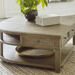 Signature Design By Ashley® Janismore - Grayish Brown - Lift Top Cocktail Table