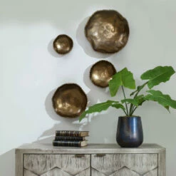 Accessories Uttermost Lucky Coins Brass Wall Bowls, S/4